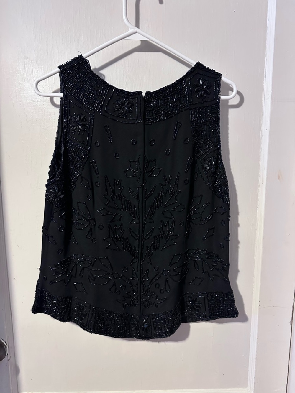 J Kara Black Beaded Sleeveless beaded Evening Top - Picture 3 of 11